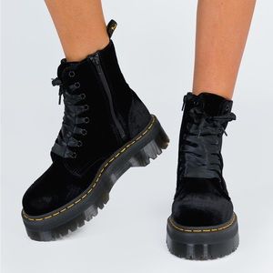 Dr. Martens Black Velvet Jadon Boot